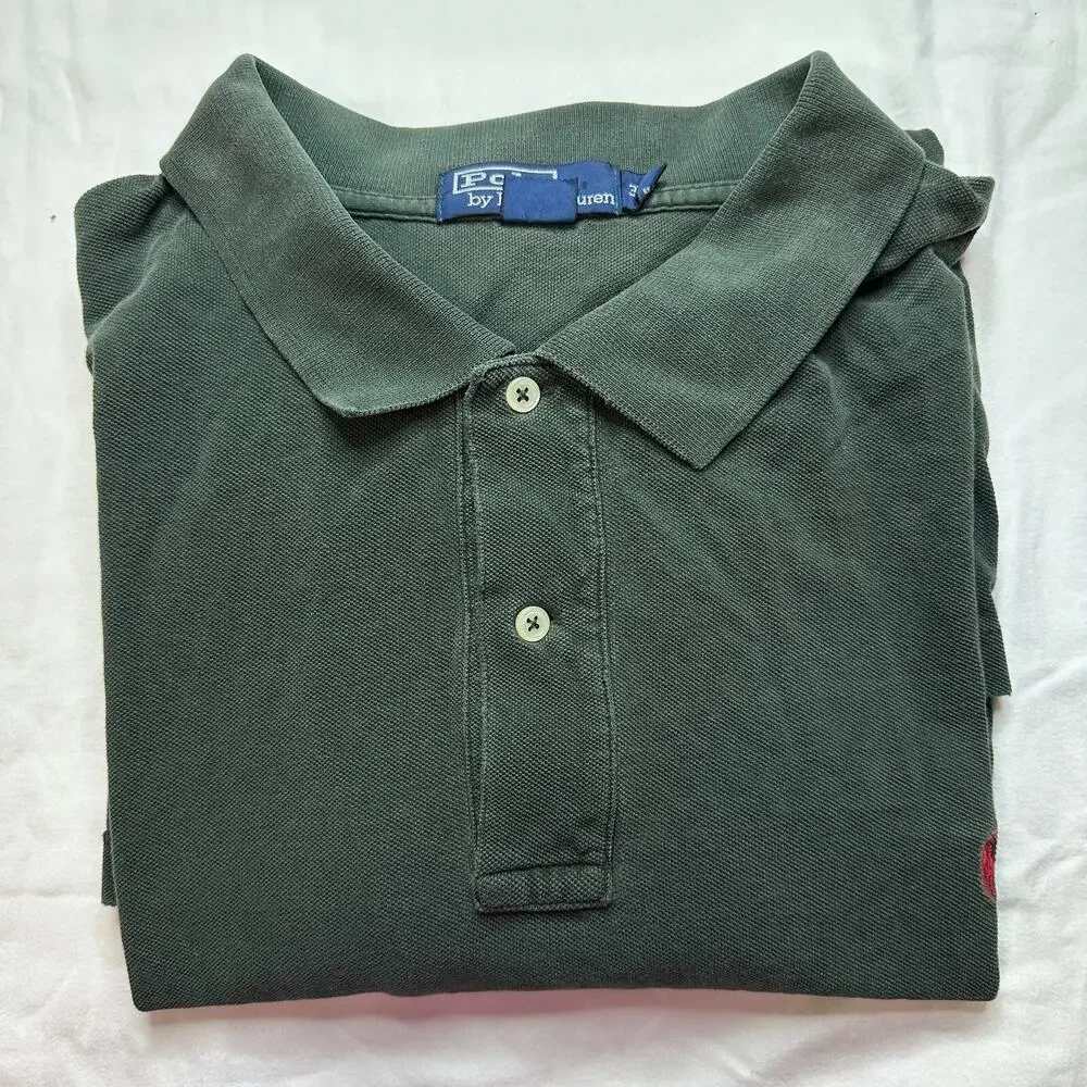 POLO RALPH LAUREN MEN'S 3XLT SHORT SLEEVE GREEN POLO COTTON PONY‎ RED